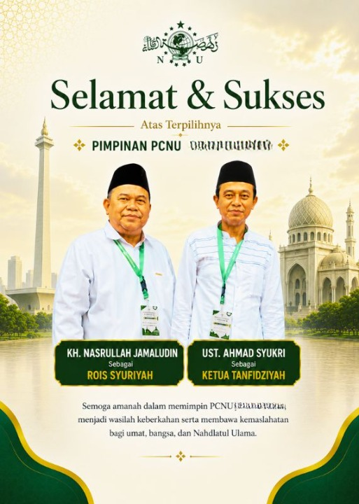 PCNU  Pengurus Cabang Kabupaten Flores Timur Rois Syuriyah KH Nasrullah Jamaludin dan Ketua Tanfidziyah Ust Ahmad Syukri